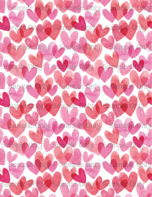 Floating Hearts Pattern Image Sheet For Polymer Clay Transfer Decal DIGITAL FILE OR PRINTED