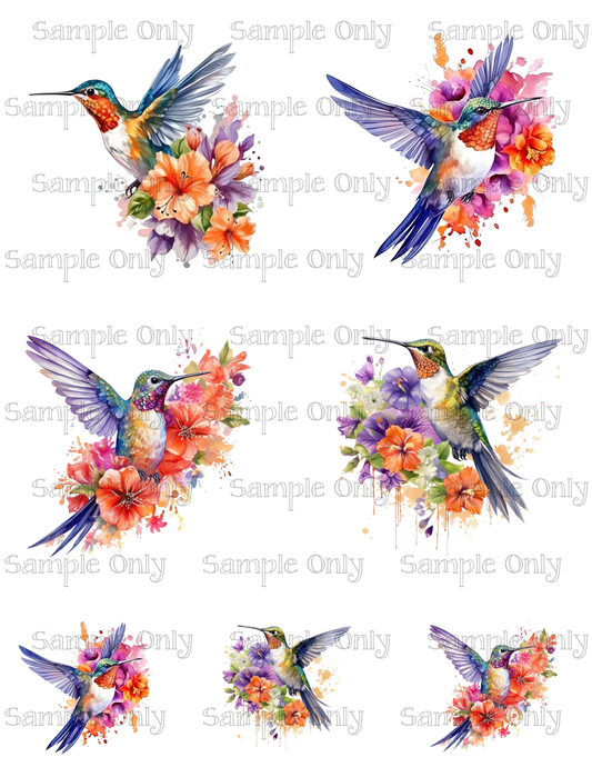 3.5 Inch Hummingbird Bird Set-01 Image Sheet For Polymer Clay Transfer Decal DIGITAL FILE OR PRINTED