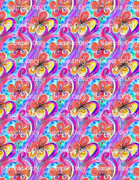 Fantasy Psychedelic Swirl Image Sheet For Polymer Clay Transfer Decal DIGITAL FILE OR PRINTED PS10