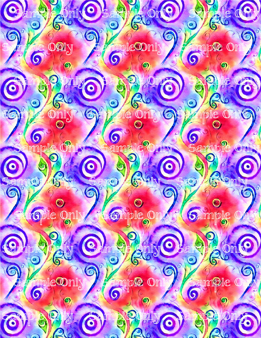 Fantasy Psychedelic Swirl Image Sheet For Polymer Clay Transfer Decal DIGITAL FILE OR PRINTED PS12