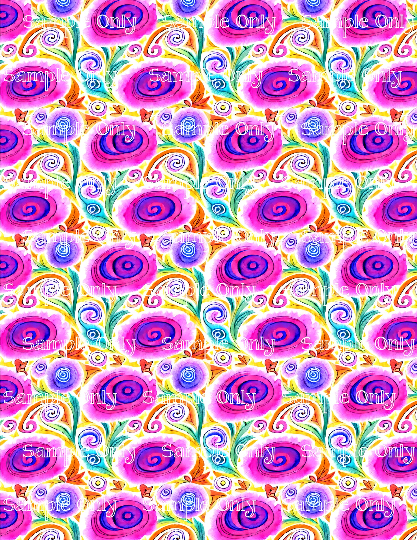 Floral Fantasy Psychedelic Swirl Image Sheet For Polymer Clay Transfer Decal DIGITAL FILE OR PRINTED PS01