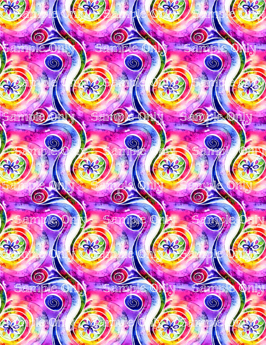 Floral Fantasy Psychedelic Swirl Image Sheet For Polymer Clay Transfer Decal DIGITAL FILE OR PRINTED PS06