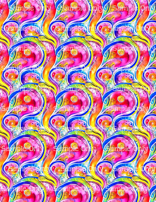 Fantasy Psychedelic Swirl Image Sheet For Polymer Clay Transfer Decal DIGITAL FILE OR PRINTED PS08