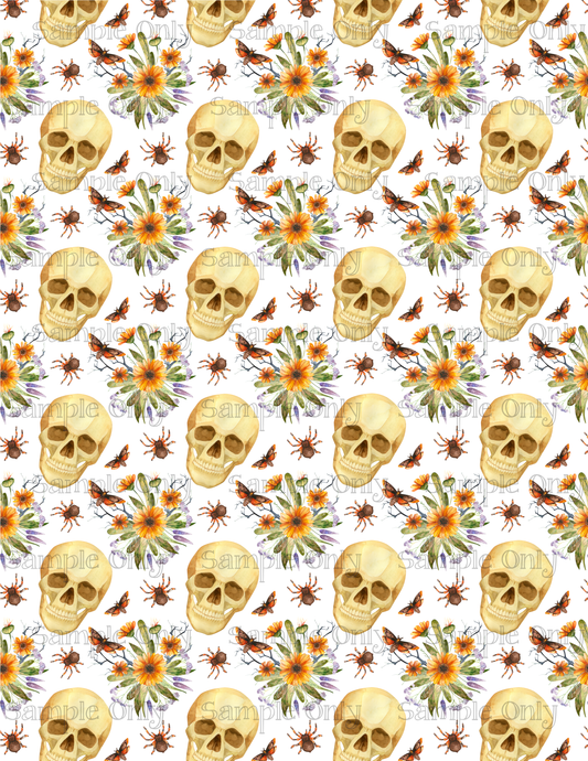 Autumn Skull Moth Floral 07 Image Sheet For Polymer Clay Transfer Decal DIGITAL FILE OR PRINTED