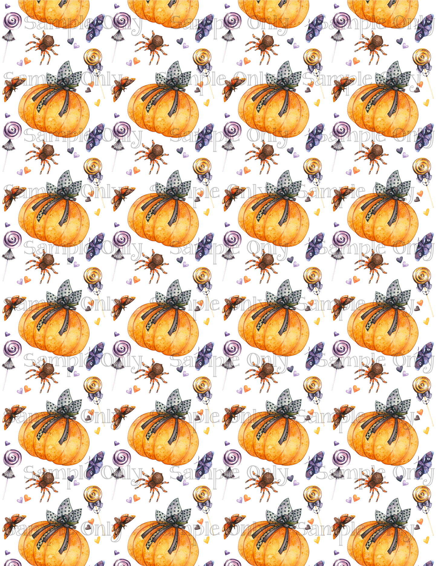 Autumn Pumpkin Moth and Spider Floral 09 Image Sheet For Polymer Clay Transfer Decal DIGITAL FILE OR PRINTED