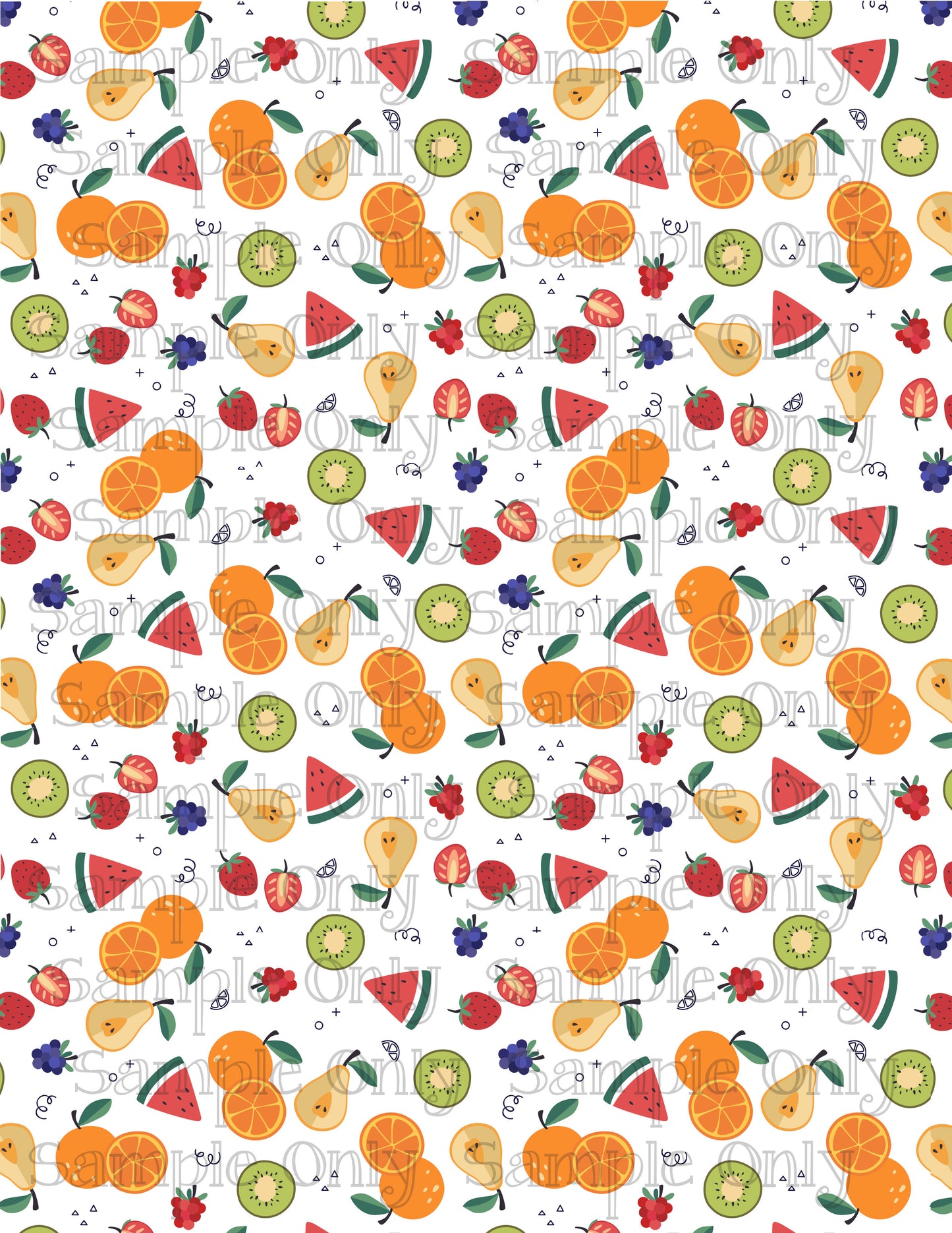 Assorted Fruit Pattern Image Sheet For Polymer Clay Transfer Decal DIGITAL FILE OR PRINTED