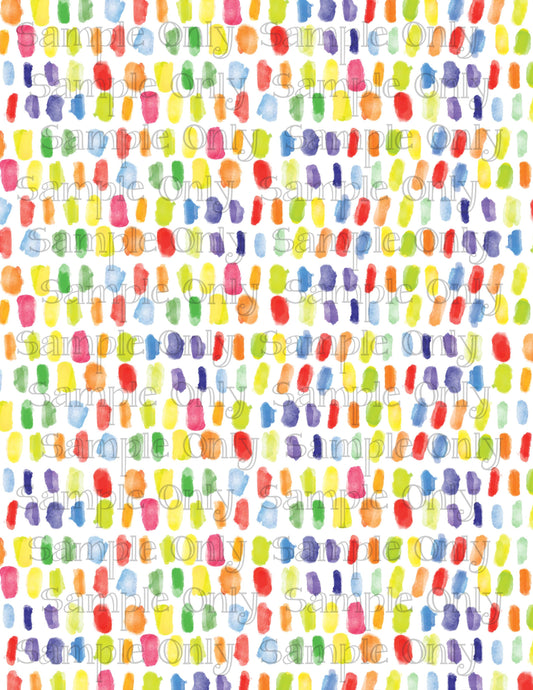 Rainbow Paint Swatches Pattern Image Sheet For Polymer Clay Transfer Decal DIGITAL FILE OR PRINTED