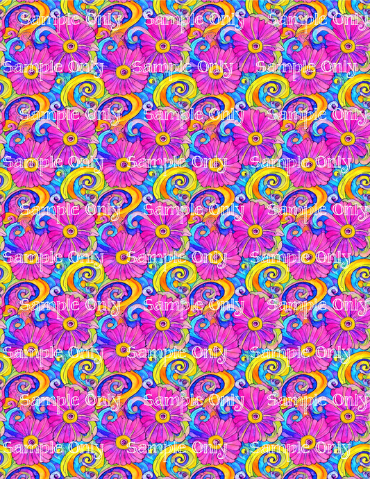 Funky Flowers Image Sheet For Polymer Clay Transfer Decal DIGITAL FILE OR PRINTED FFL11
