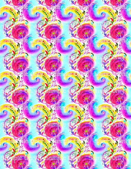 Funky Flowers Image Sheet For Polymer Clay Transfer Decal DIGITAL FILE OR PRINTED FFL12
