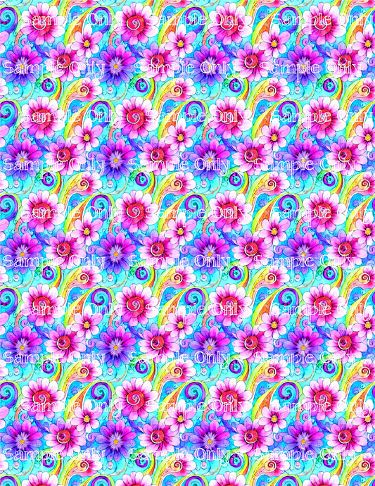 Funky Flowers Image Sheet For Polymer Clay Transfer Decal DIGITAL FILE OR PRINTED FFL07