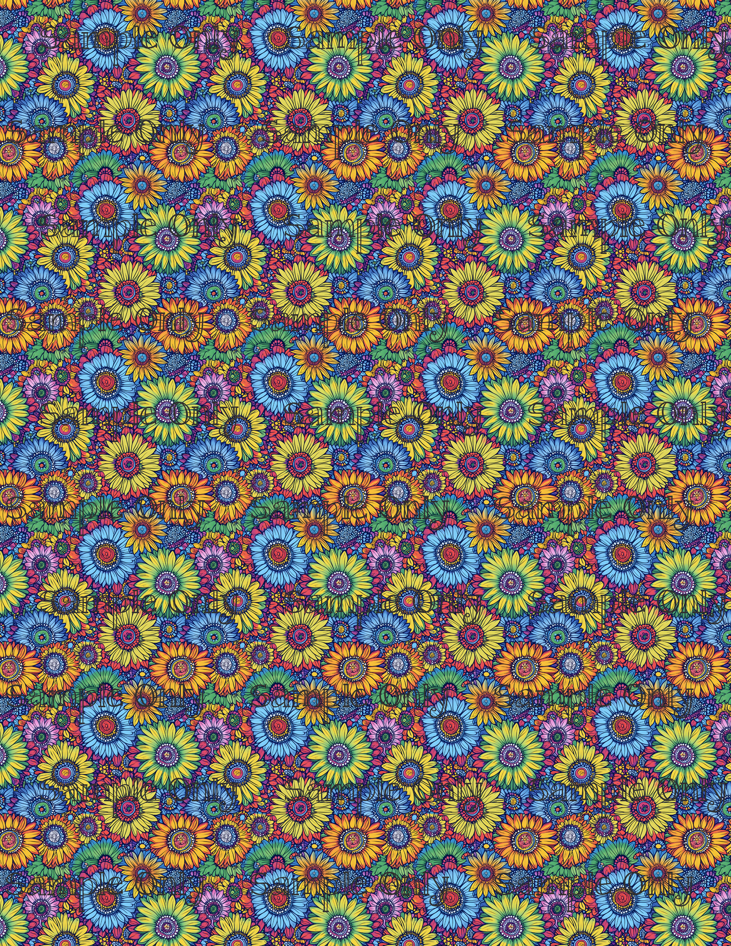 Funky Sunflowers Set 1 Pattern Image Transfer Sheet For Polymer Clay