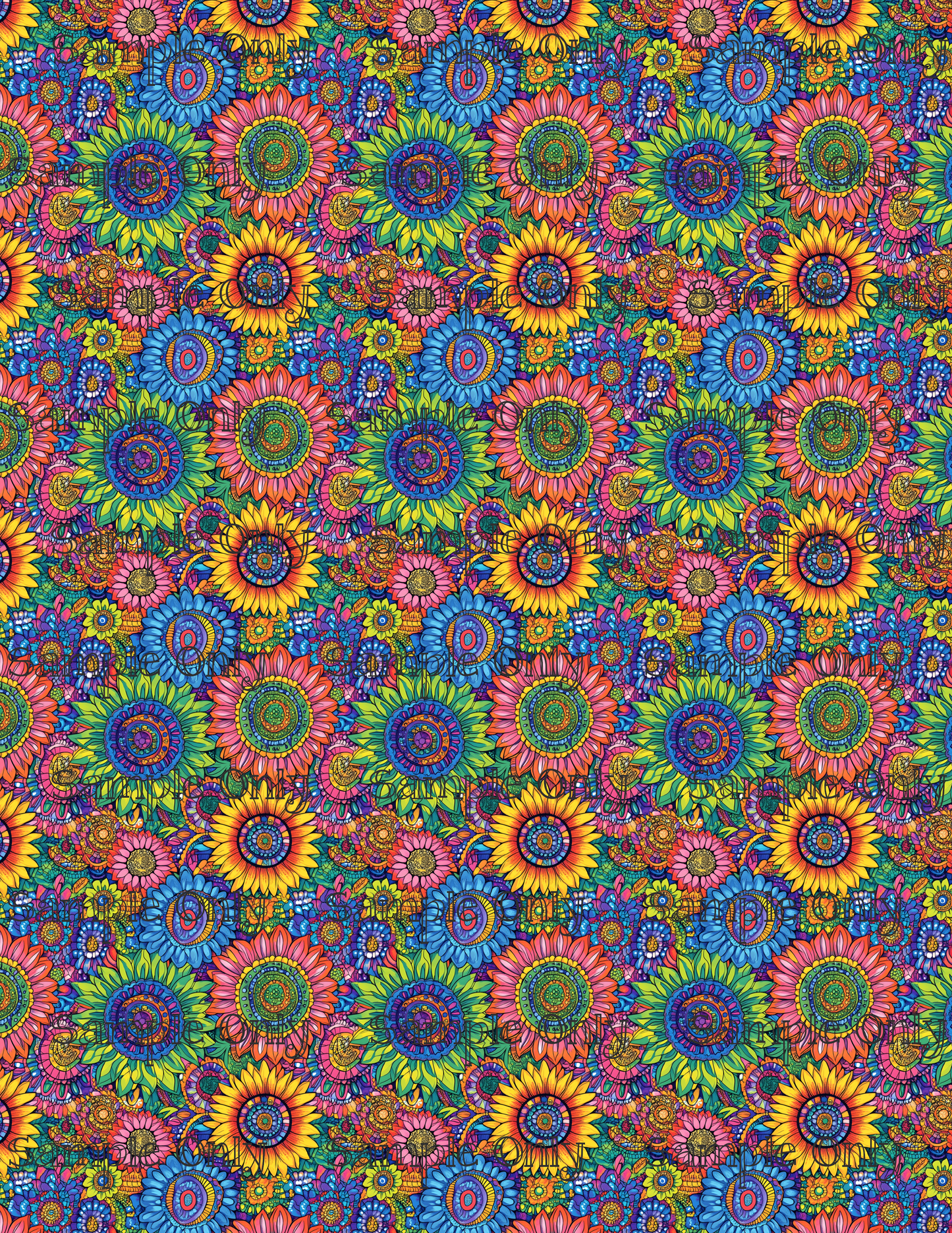 Funky Sunflowers Set 2 Pattern Image Transfer Sheet For Polymer Clay