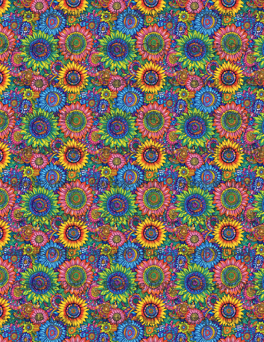 Funky Sunflowers Set 2 Pattern Image Transfer Sheet For Polymer Clay