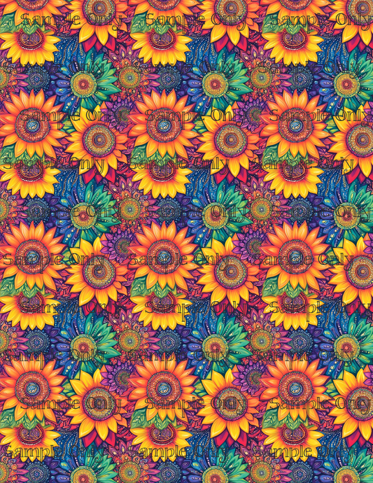 Funky Sunflowers Set 4 Pattern Image Transfer Sheet For Polymer Clay