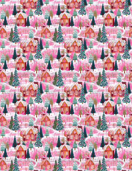 Gingerbread Forest Pattern Image Sheet For Polymer Clay Transfer Decal DIGITAL FILE OR PRINTED