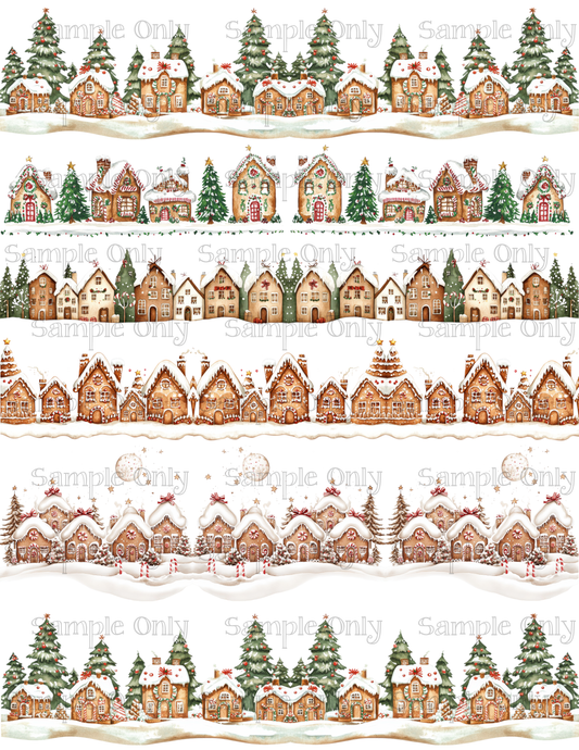 Gingerbread House Border Pattern Image Sheet For Polymer Clay Transfer Decal DIGITAL FILE OR PRINTED