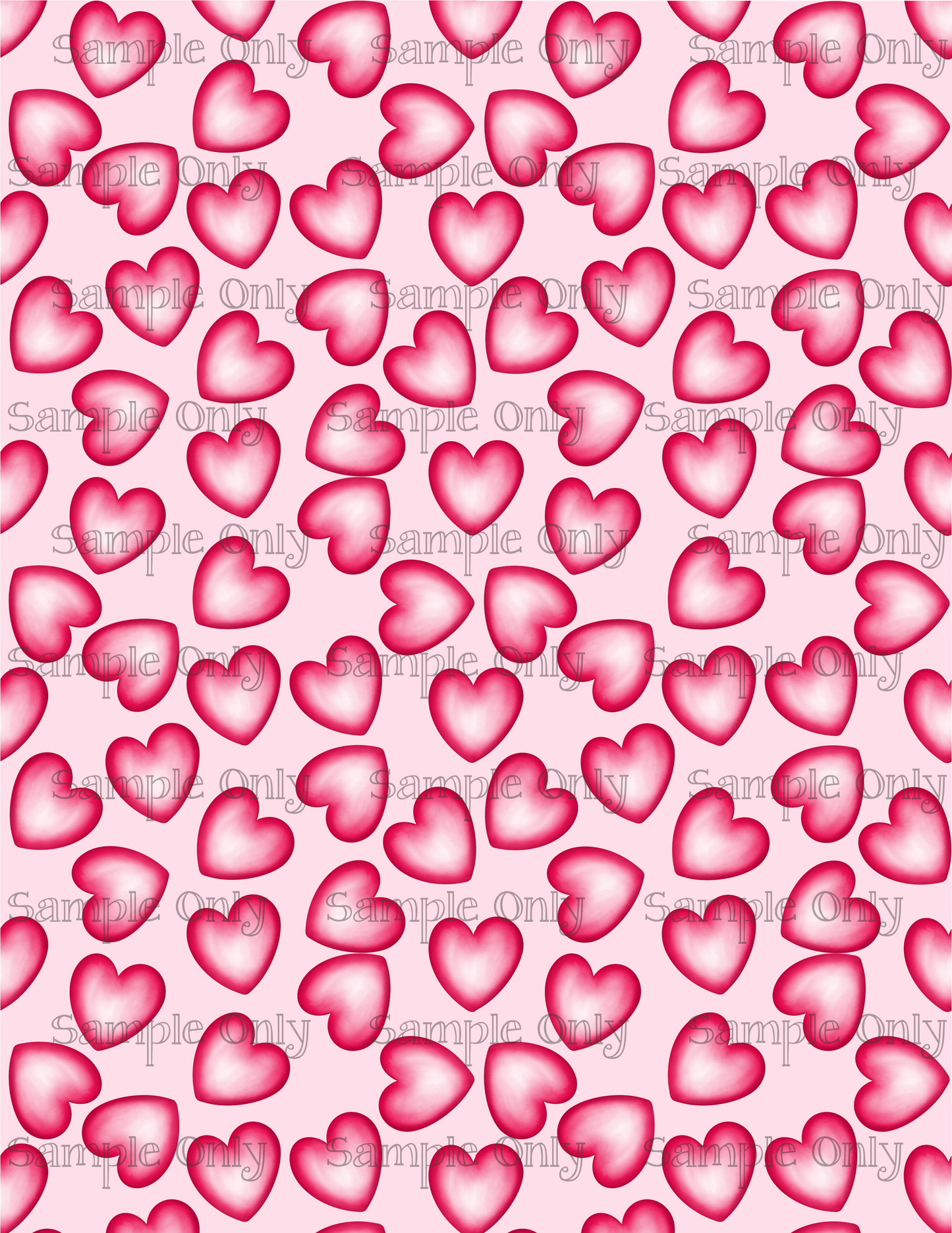 Gradient Hearts Pattern Image Sheet For Polymer Clay Transfer Decal DIGITAL FILE OR PRINTED