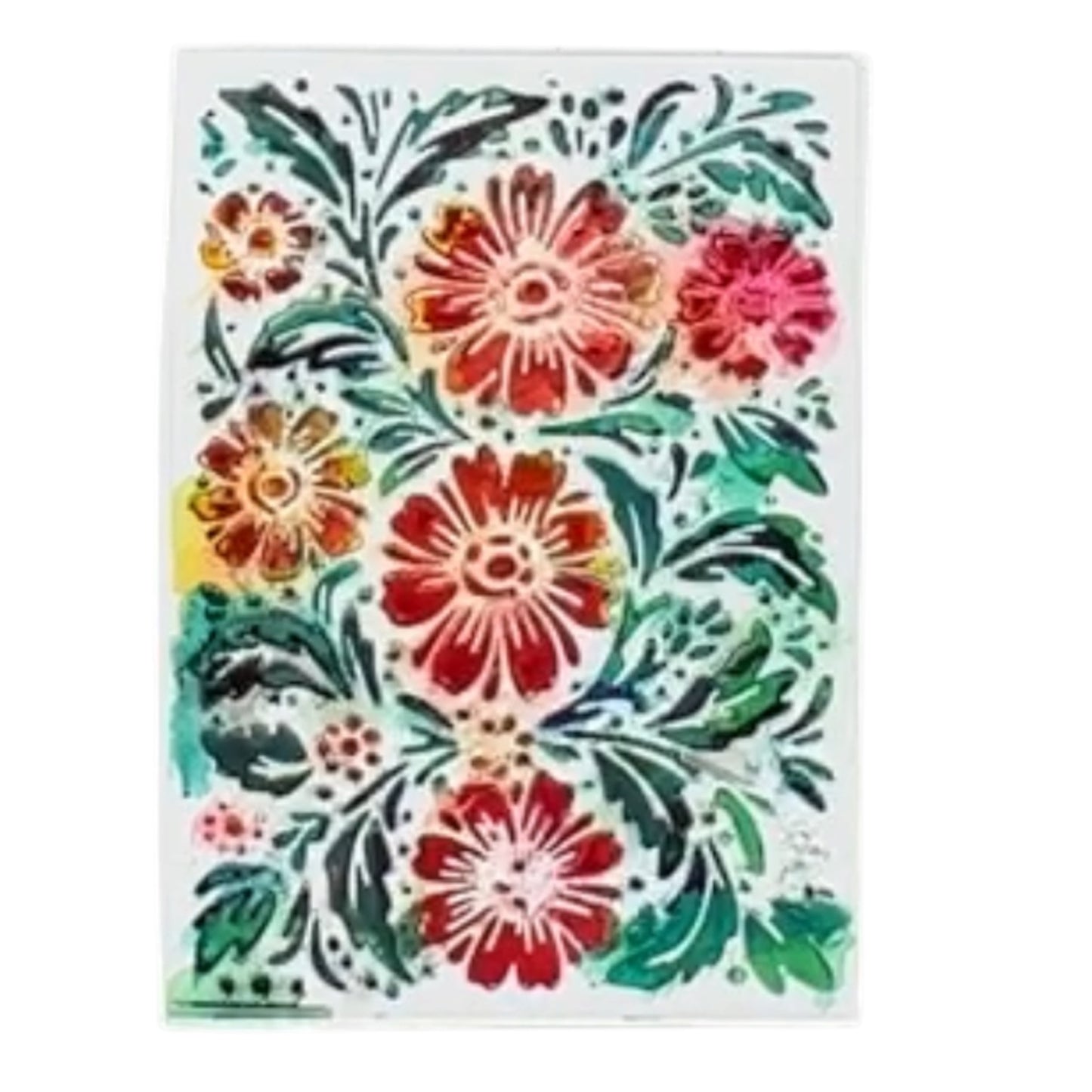 Boho Wildflowers Stencil For Polymer Clay