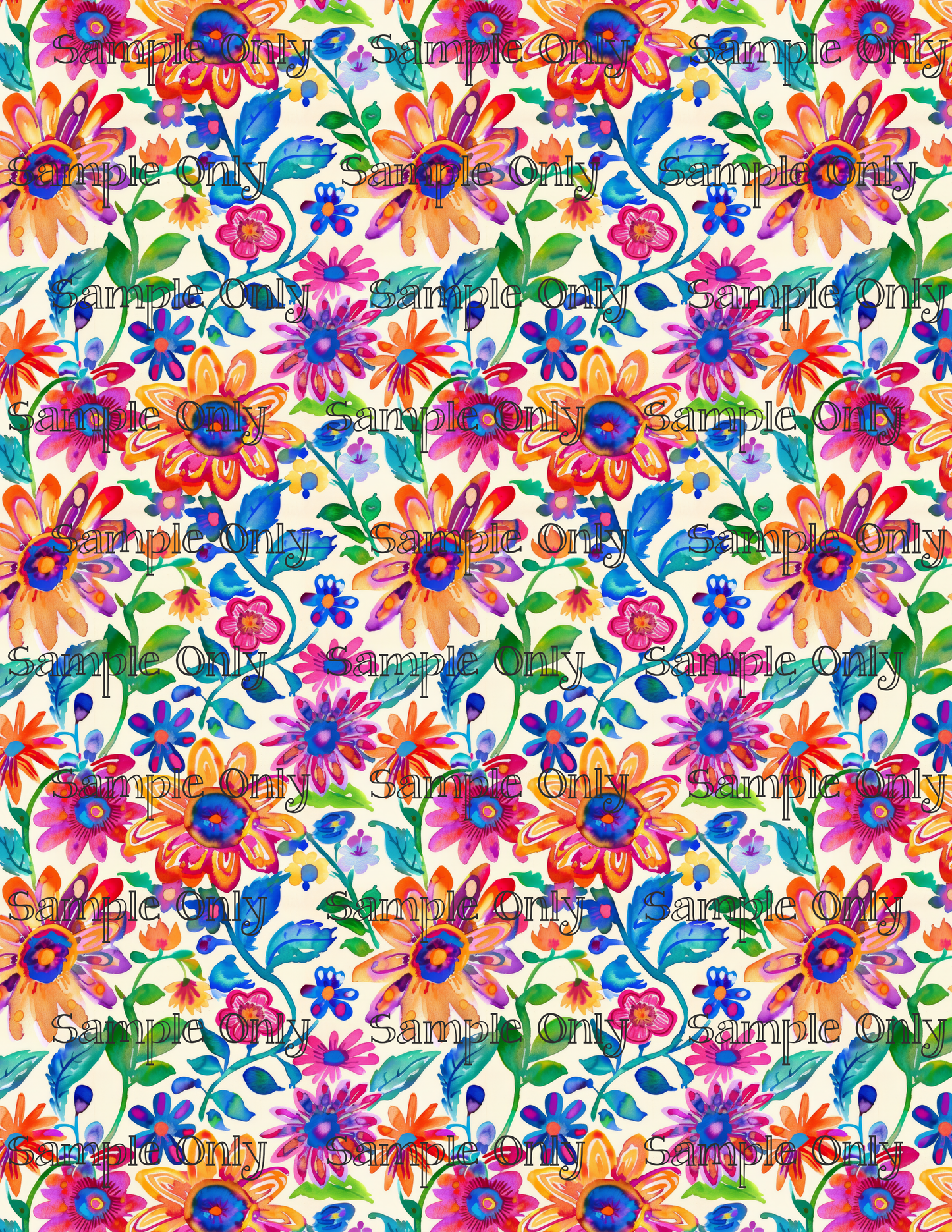 Hippie Floral Pattern Set 6 Pattern Image Transfer Sheet For Polymer Clay