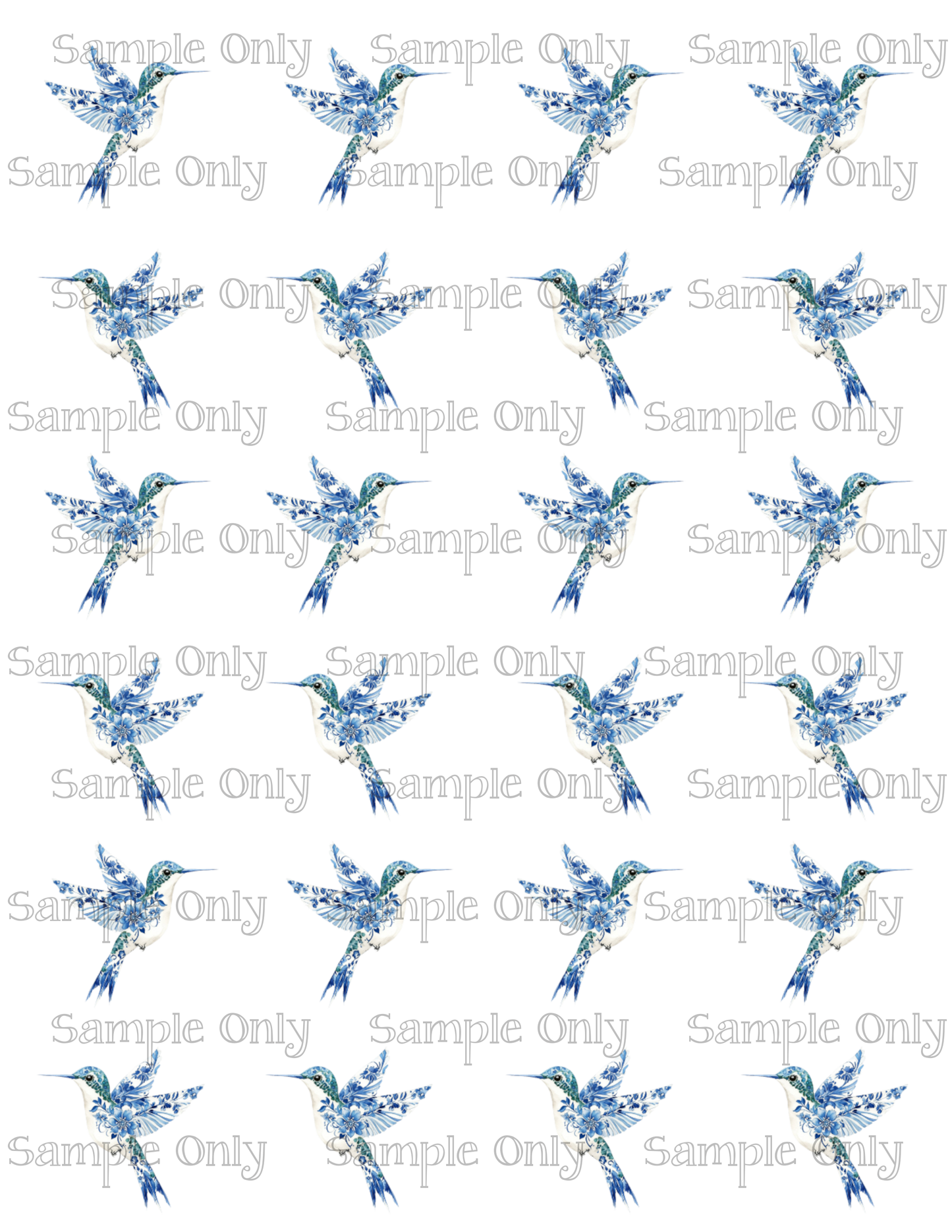 Chinoserie Hummingbird Transfer Paper and Matching Cutter Set For Polymer Clay
