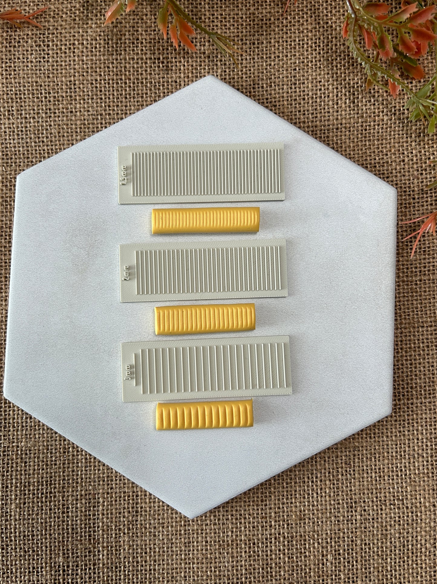 Set of 3 Mini Line Mark Tool Guides For Polymer Clay