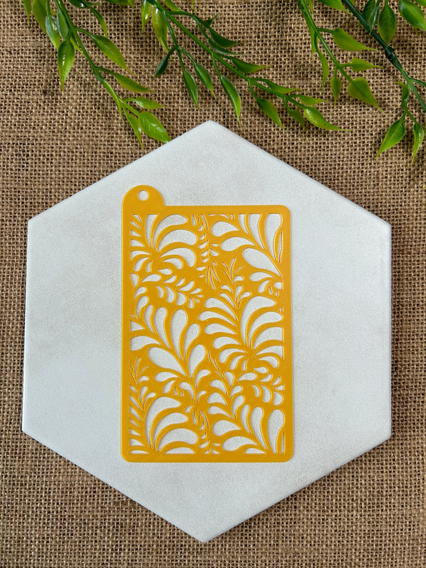 Abstract Foliage Stencil For Polymer Clay