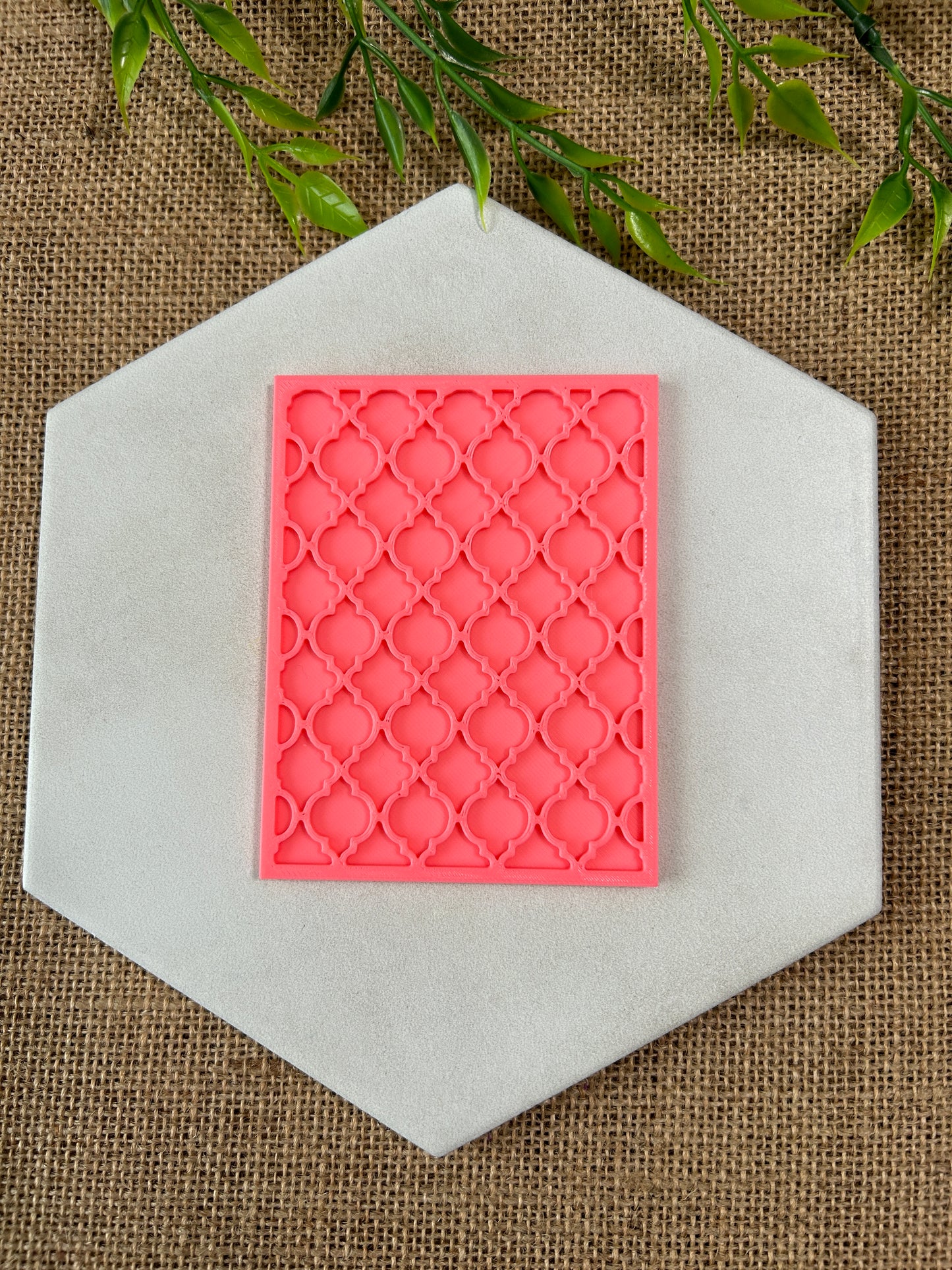 Moroccan Tile Pattern Texture Stamp For Polymer Clay