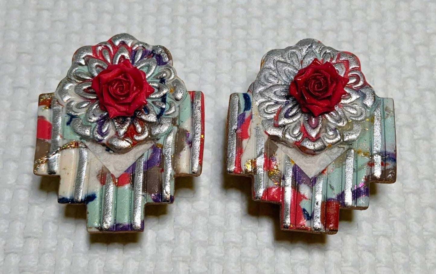 2pc Geometric Boho Floral Stack Style Set 4 Imprint Polymer Clay Cutter Set 4 Sizes YOU CHOOSE