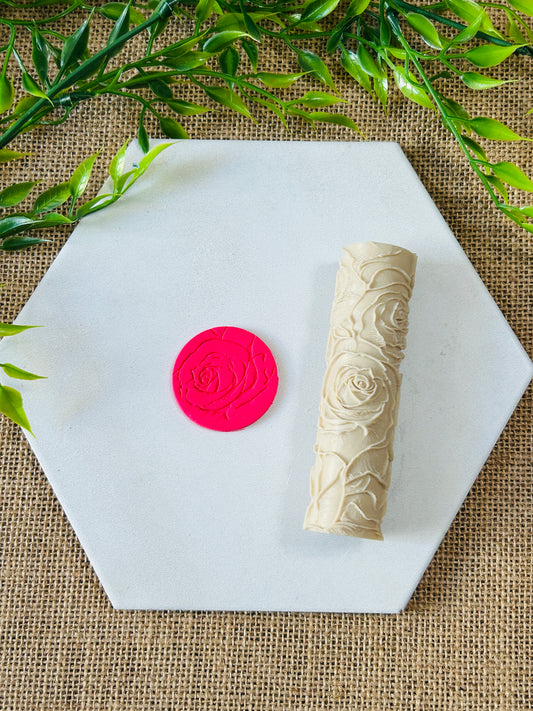 Realistic Rose Floral Texture Roller For Polymer Clay