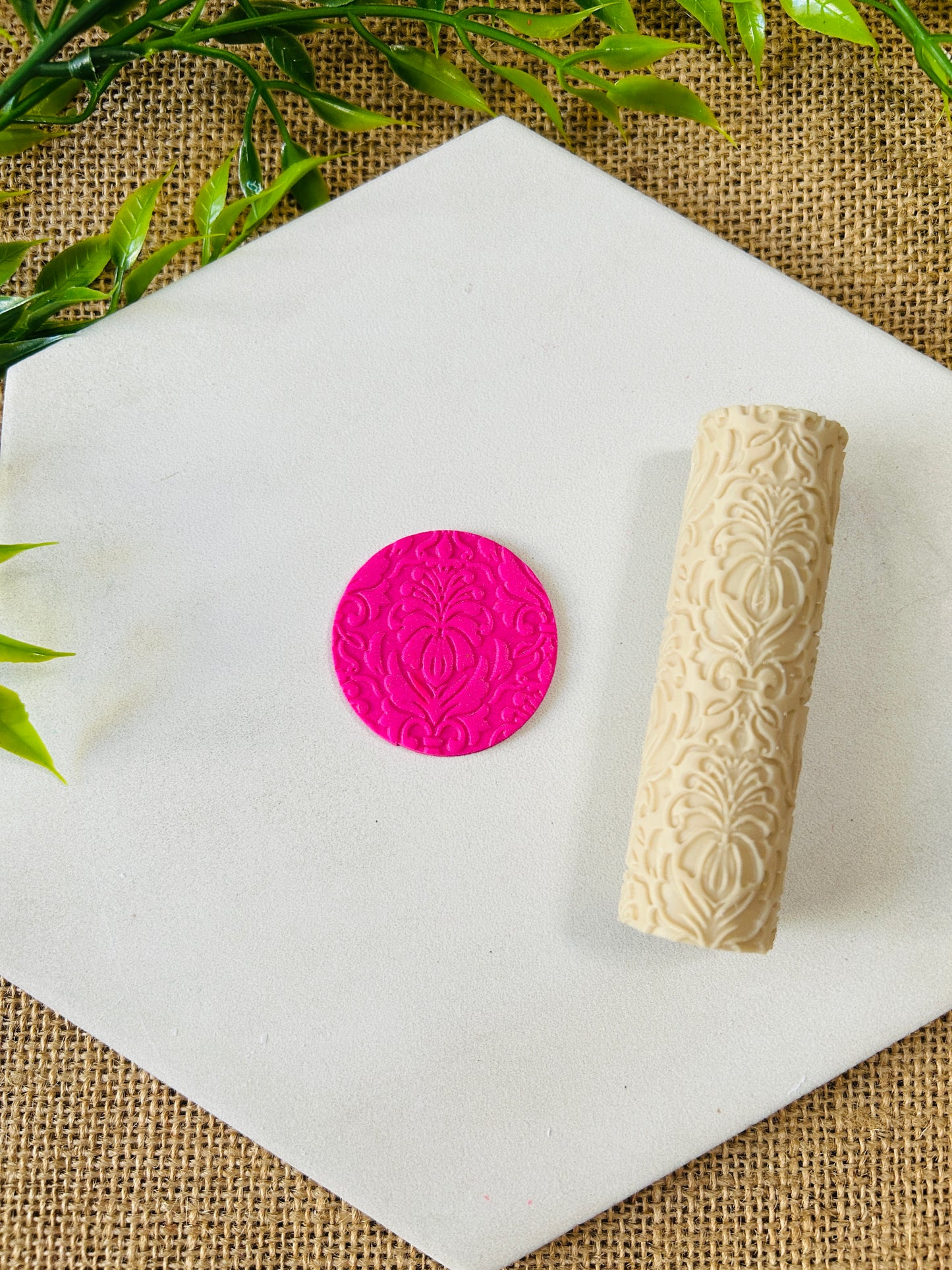 Damask Pattern Style 2 Texture Roller For Polymer Clay