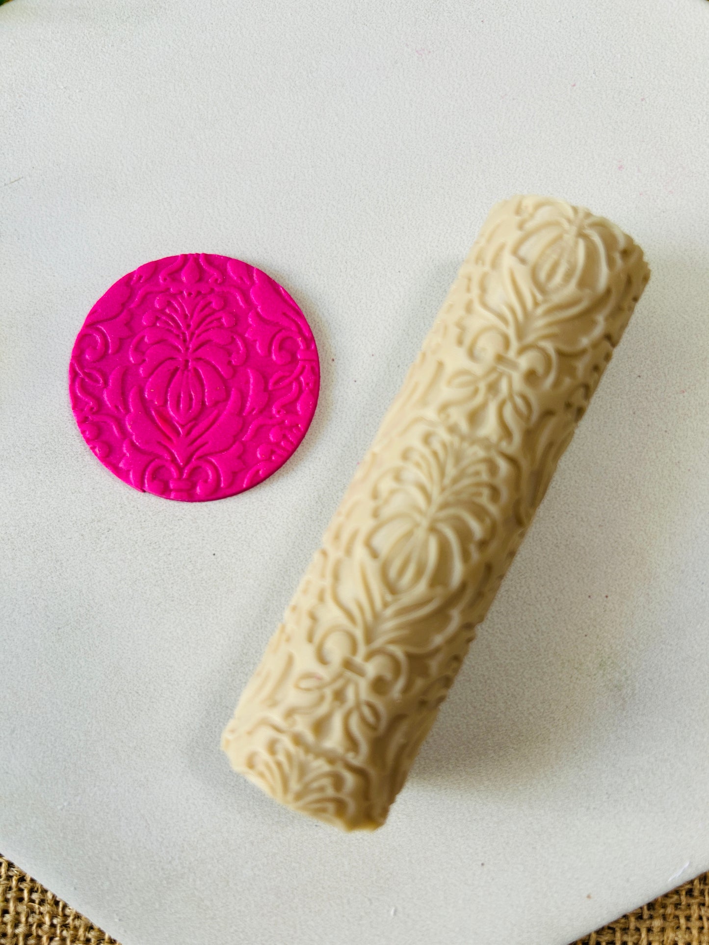 Damask Pattern Style 2 Texture Roller For Polymer Clay