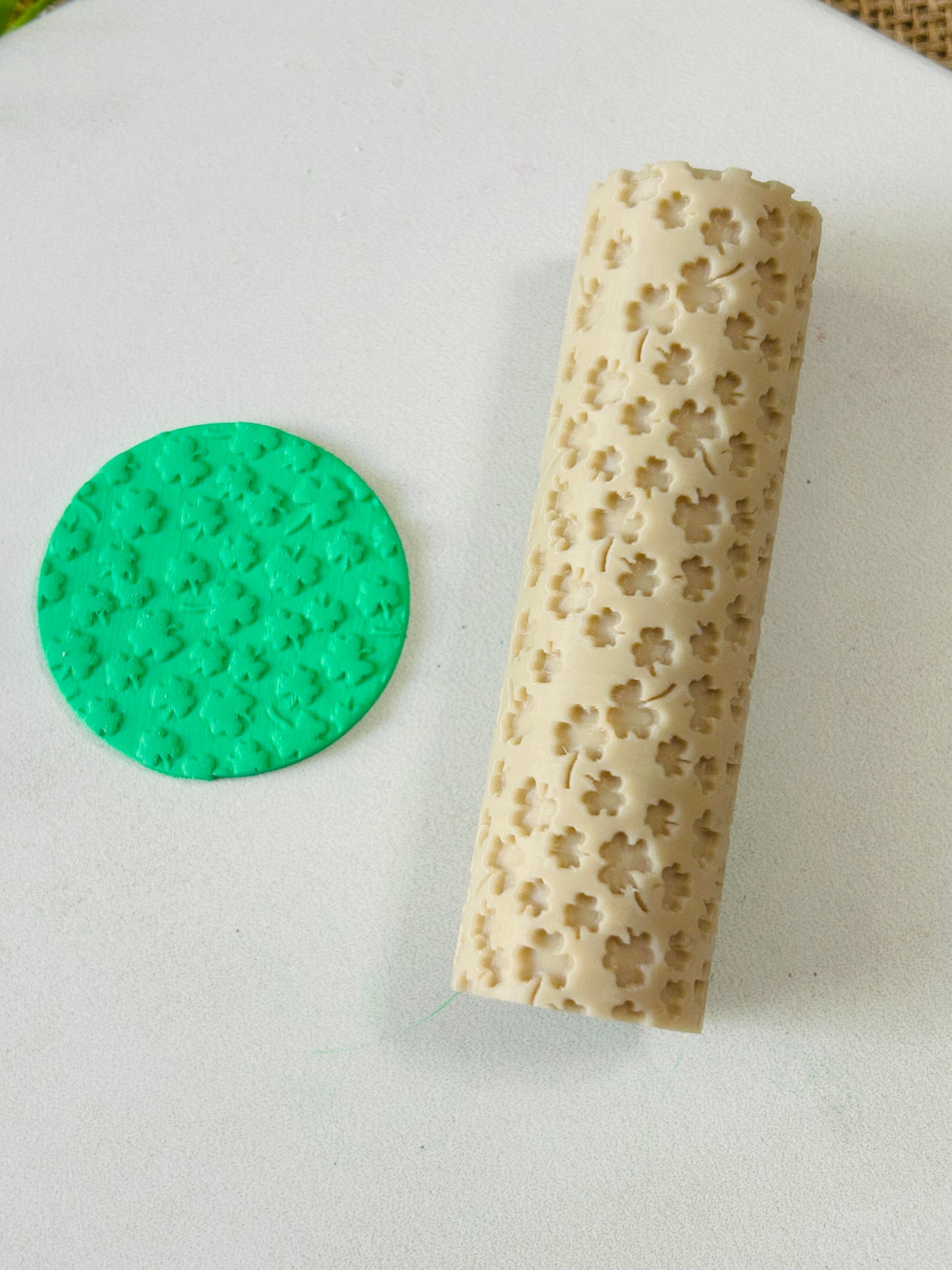 Saint Patrick's Day 3 and 4 Leaf Clover Pattern Texture Roller For Polymer Clay 2 Styles YOU CHOOSE