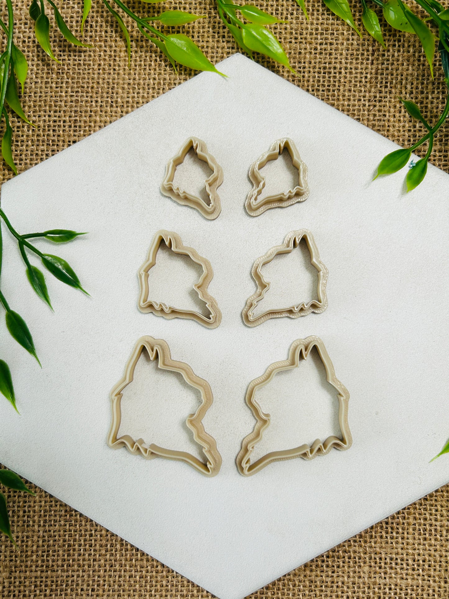 2pc Long Hair Cat Profile Outline Cutter Set Polymer Clay Cutter 5 Sizes You Choose