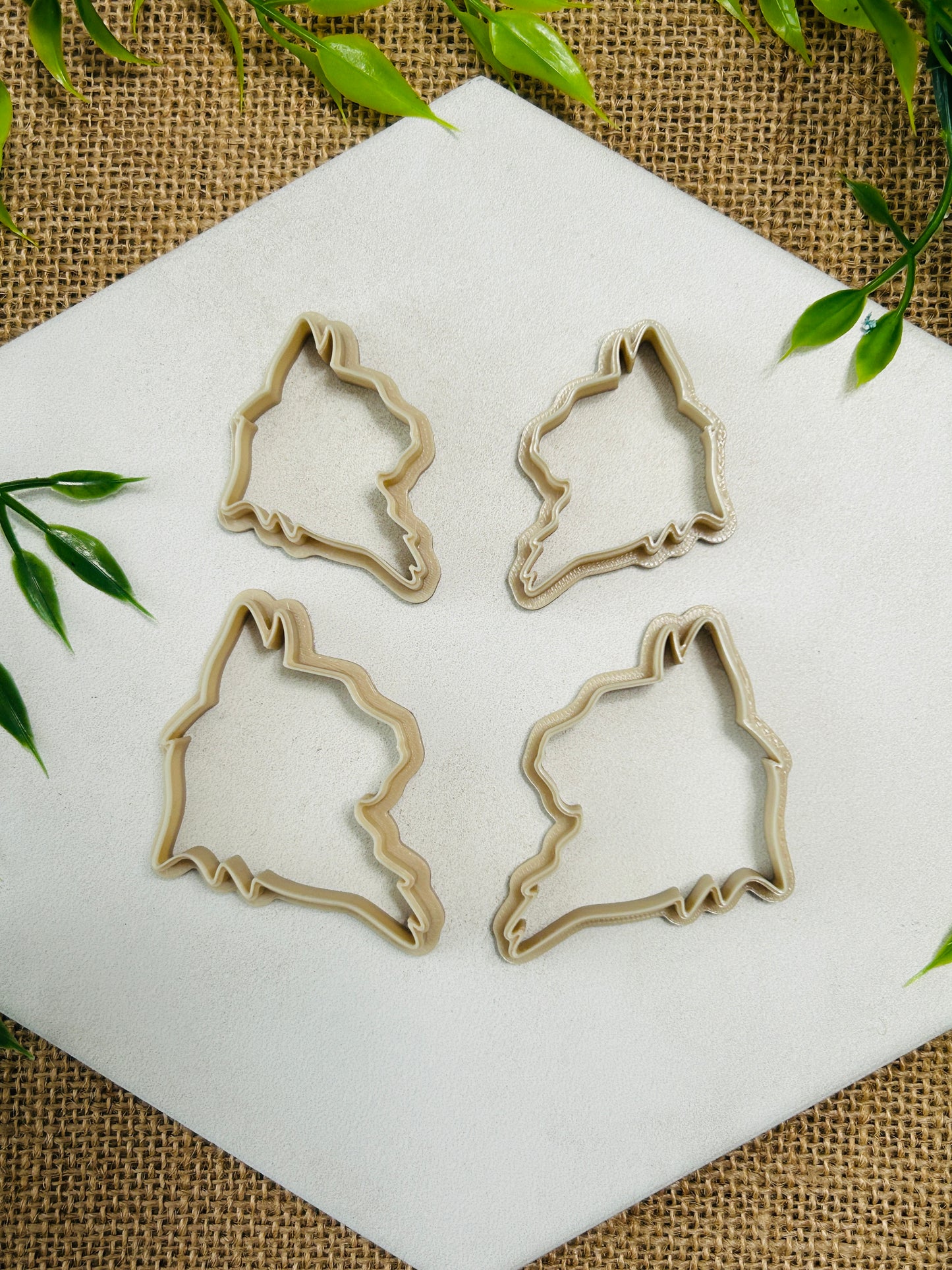 2pc Long Hair Cat Profile Outline Cutter Set Polymer Clay Cutter 5 Sizes You Choose