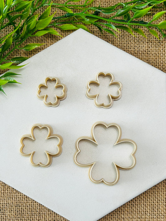 Four Leaf Clover Outline Polymer Clay Cutter 6 Sizes You Choose