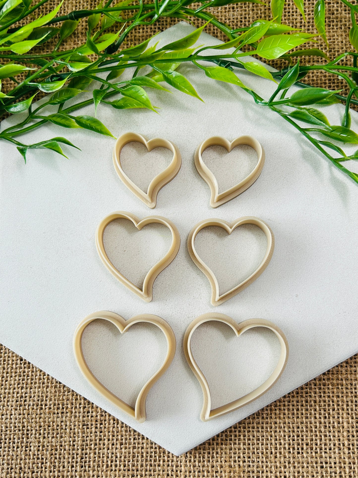 2pc Curved Heart Outline Cutter Set Polymer Clay Cutter 6 Sizes You Choose