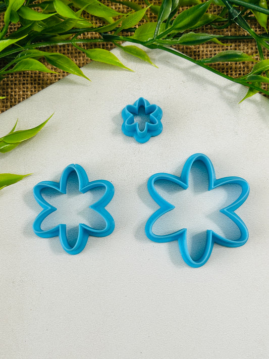 6 Petal Long Flower Outline Polymer Clay Cutter 10 Sizes You Choose