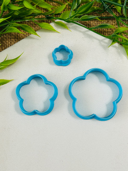 5 Petal Round Flower Outline Polymer Clay Cutter 10 Sizes You Choose