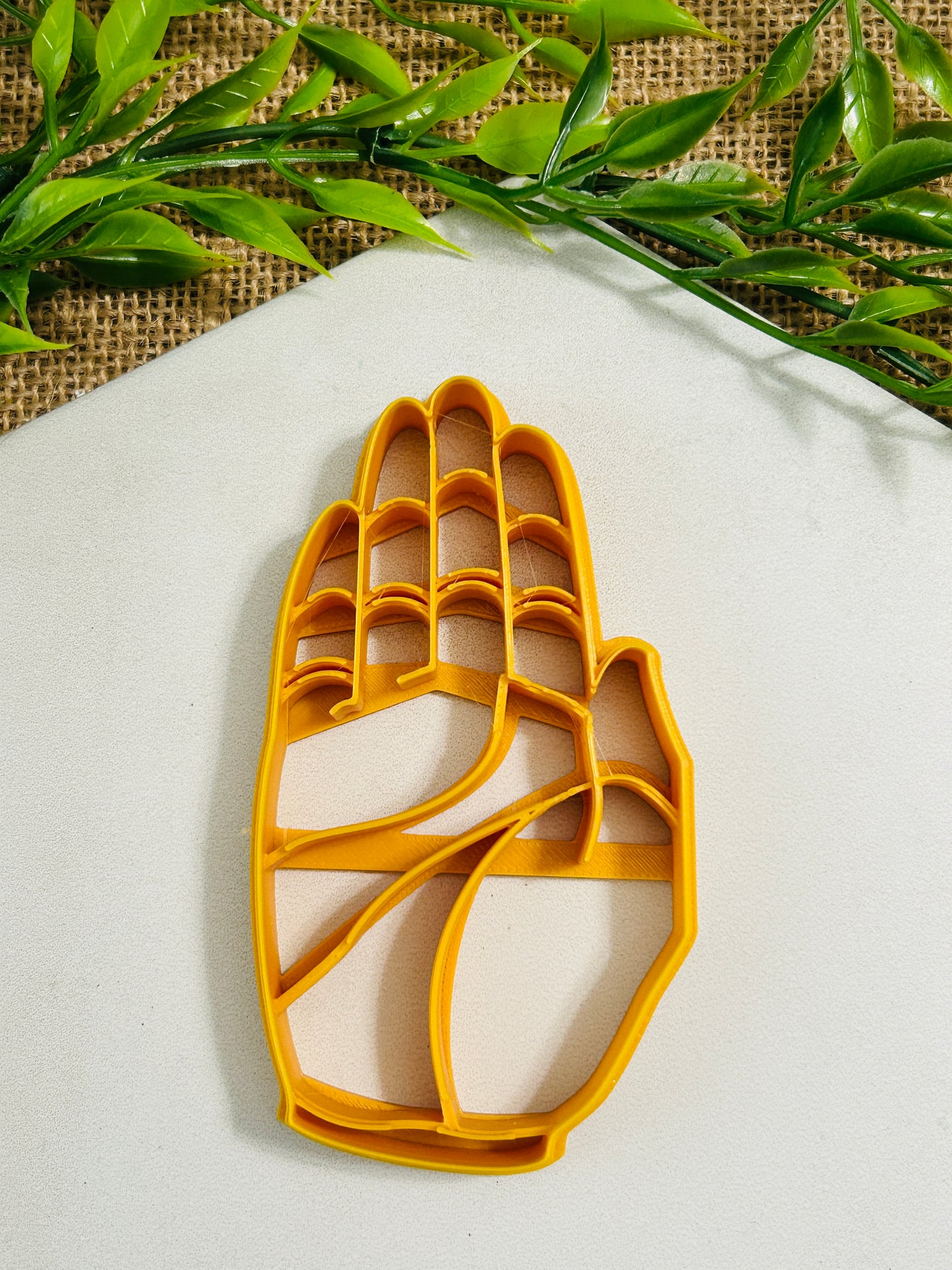 Open Palm Hand Imprint Trinket Dish Or Wall Hanging Imprinted Polymer Clay Cutter 3 Sizes YOU CHOOSE