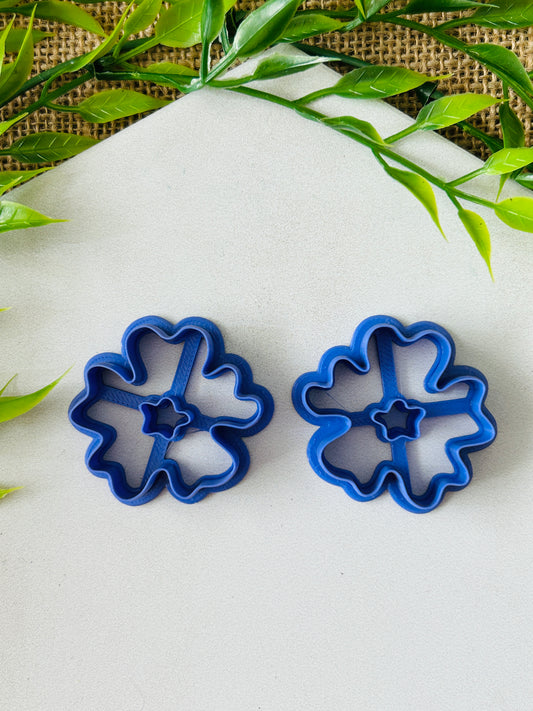 2pc Abstract Flower Style 2 Open Center Cutter Set Polymer Clay Cutter 6 Sizes You Choose