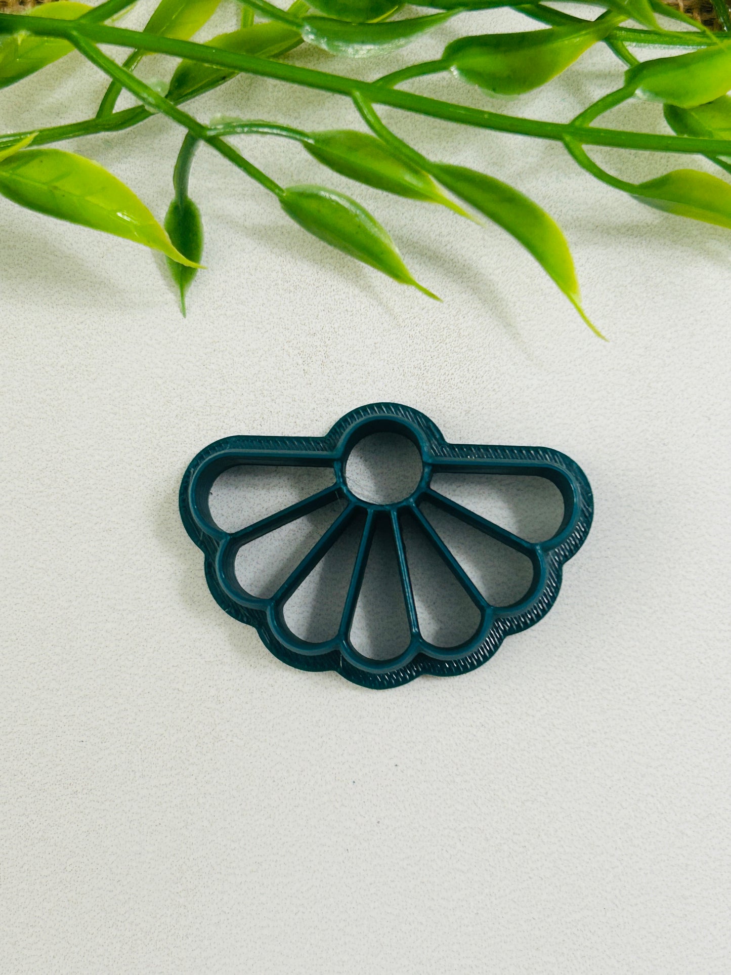 Floral Fan Imprint Polymer Clay Cutter 6 Sizes You Choose