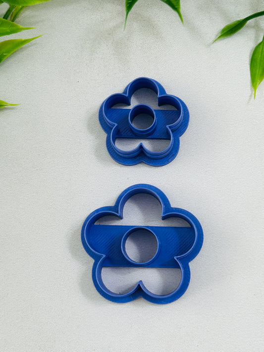 5 Petal Round Flower Donut Center Cut Out Polymer Clay Cutter 10 Sizes You Choose
