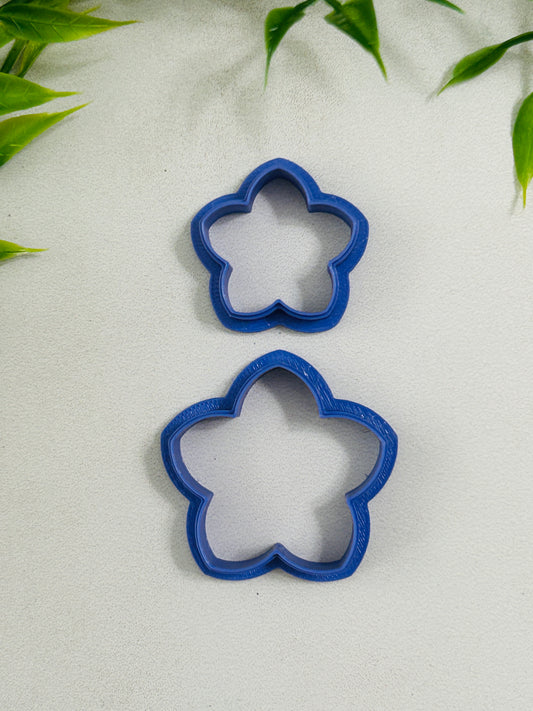5 Petal Puffy Flower Outline Polymer Clay Cutter 10 Sizes You Choose