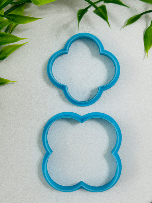 4 Petal Round Flower Outline Polymer Clay Cutter 14 Sizes You Choose