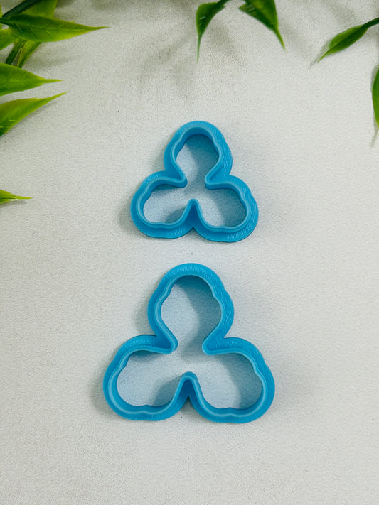 3 Petal Flower Outline Polymer Clay Cutter 8 Sizes You Choose