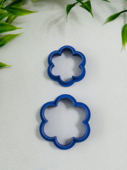 6 Petal Round Flower Outline Polymer Clay Cutter 10 Sizes You Choose