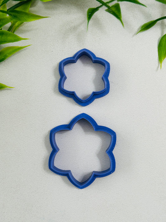 6 Petal Puffy Flower Outline Polymer Clay Cutter 10 Sizes You Choose