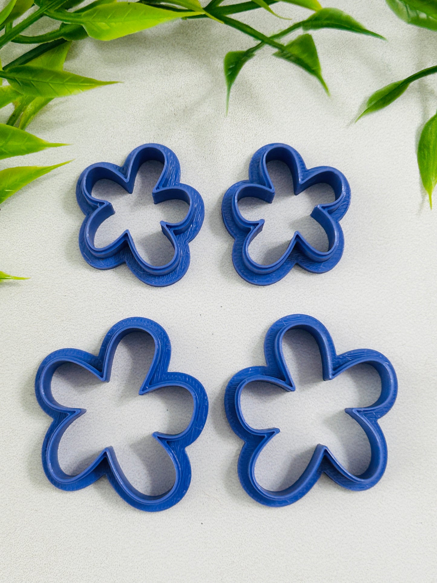 2pc Doodle Flower Outline Cutter Set Polymer Clay Cutter 9 Sizes You Choose