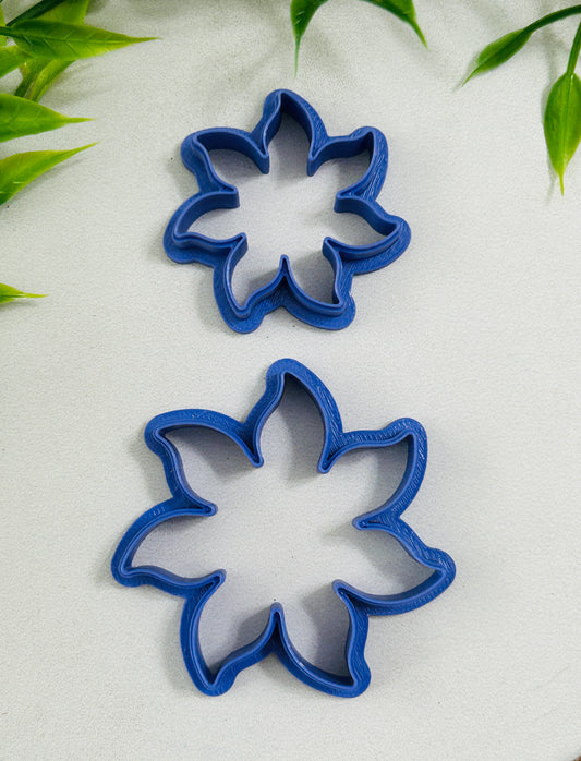 7 Petal Wind Flower Outline Polymer Clay Cutter 10 Sizes You Choose