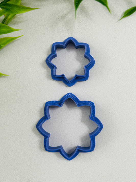 8 Petal Puffy Flower Outline Polymer Clay Cutter 12 Sizes You Choose